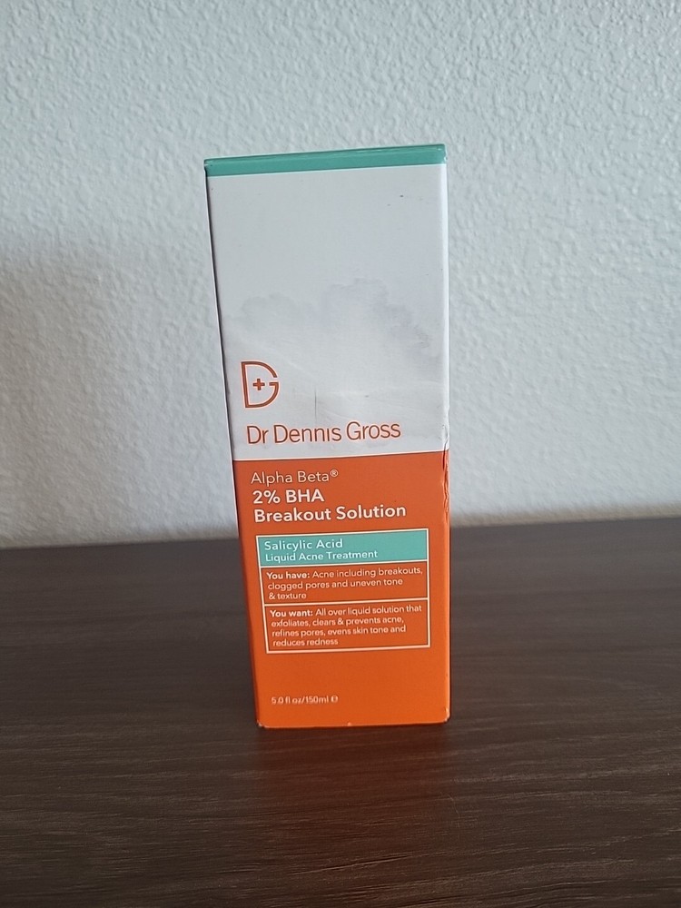 Dr Dennis Gross Alpha Beta 2% BHA Breakout Solution ~ 5.0 fl oz~Damaged Box