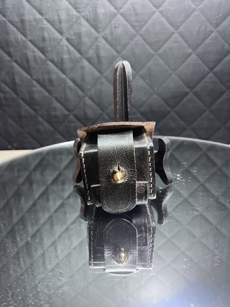 Muzzleloader Cap Or Ball Belt Pouch Black Leather Owb