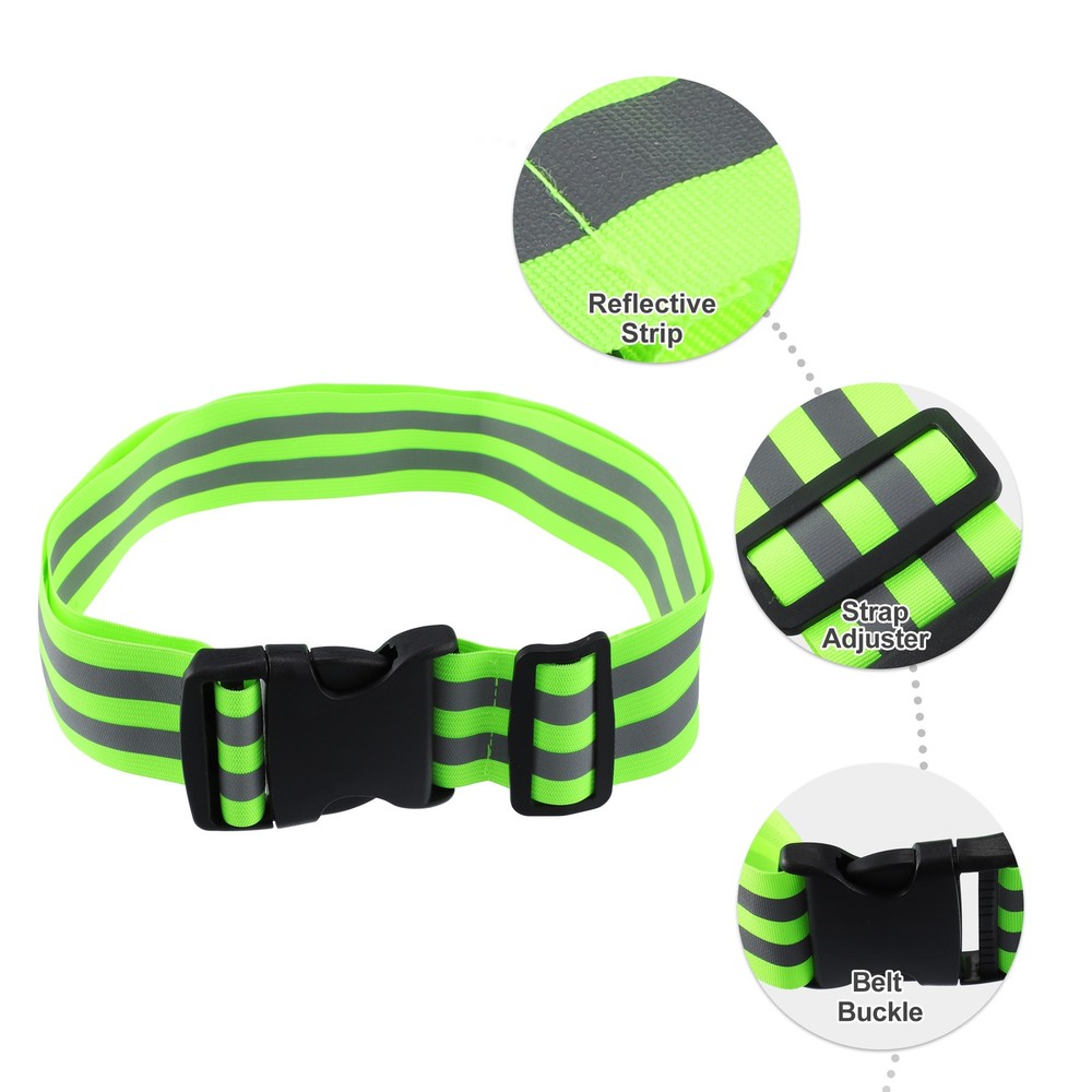 2pcs Reflective Belt Reflective Running Equipment Green Orange