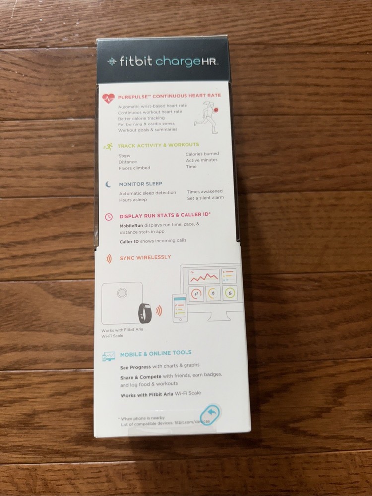 Fitbit Charge HR Activity Heart Rate Sleep - Small - Blue - RETAIL - FB405BUS