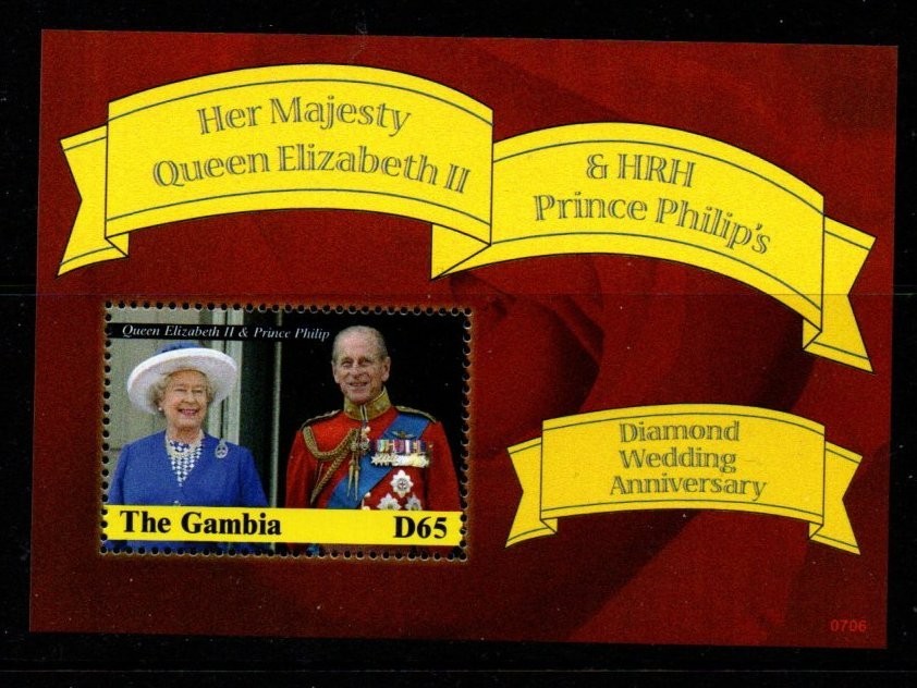 GAMBIA SGMS5026 2007 DIAMOND WEDDING MNH