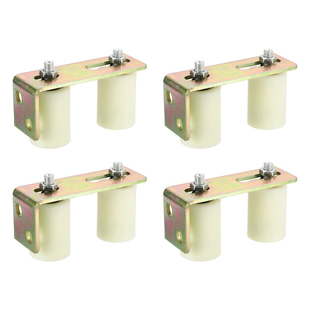 4Set Slide Gate Guide Roller 2.8" Adjustable Nylon Roller with Bracket, White