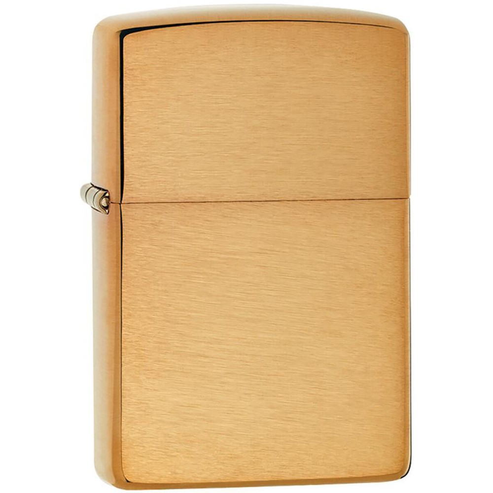 Zippo Solid Brass Brush Finish Pocket Lighter
