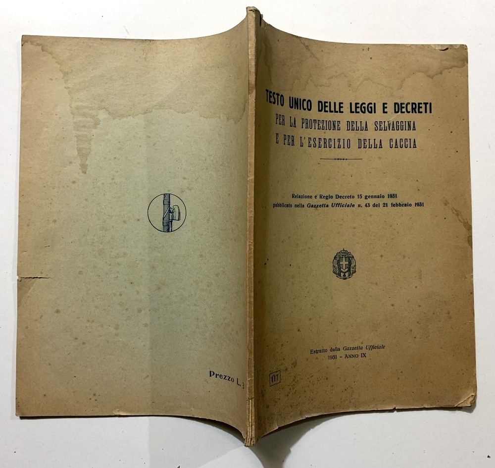 SINGLE TEXT LAWS DECREES GAME PROTECTION EXERCISE HUNTING JOURNAL 1931