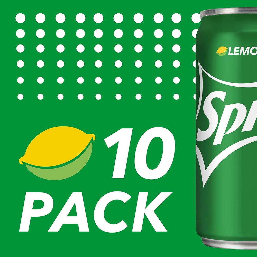 Sprite Lemon Lime Mini Soda Pop Soft Drink, 7.5 fl oz, 10 Pack Cans