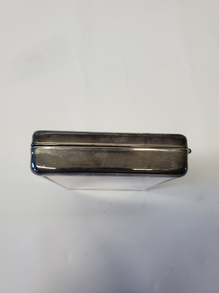 Vintage Silver Tone Metal Compact Tissue Box Holder With Mirror Engraved Beth