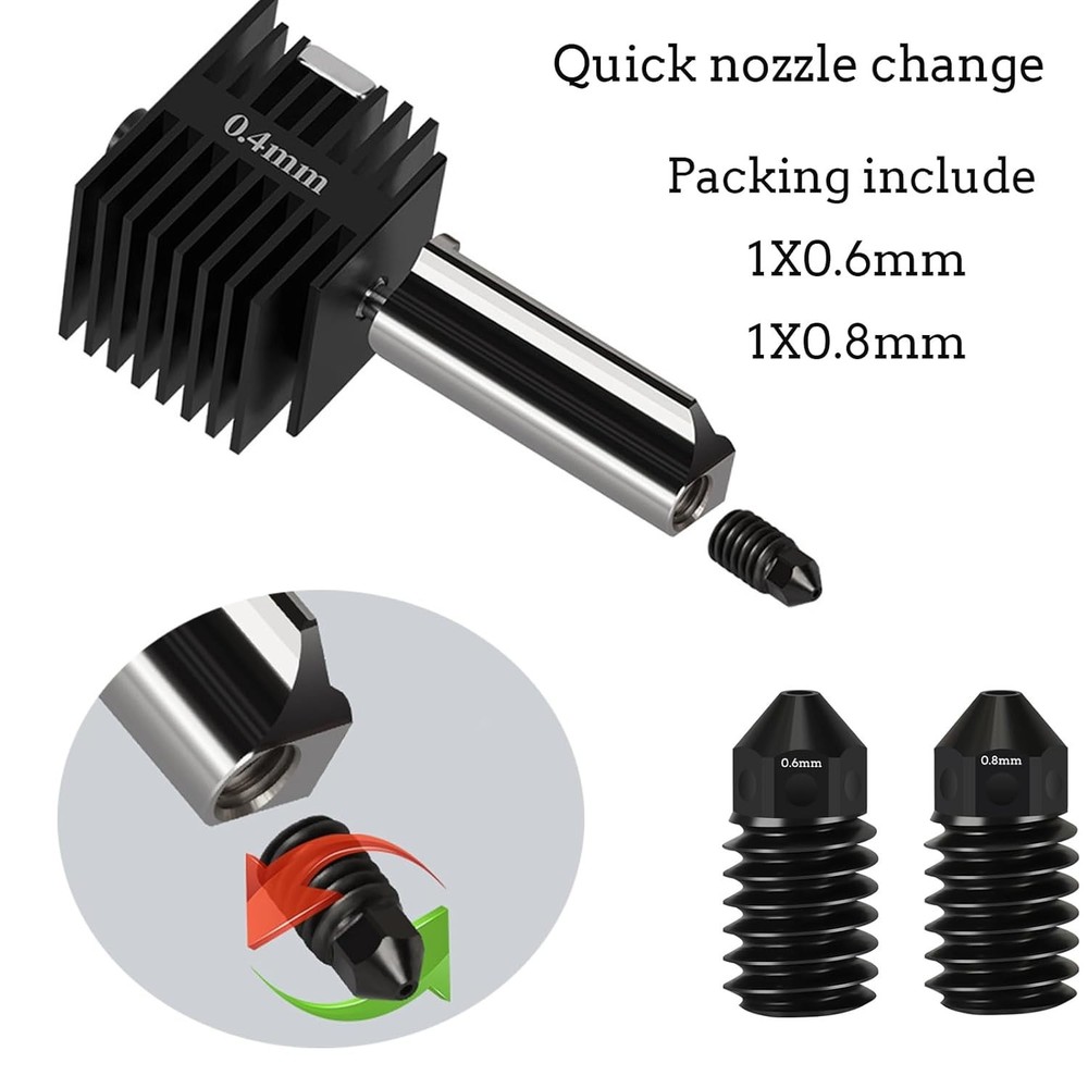 Versatile Hotend Upgrade Kit for Bambu Lab A1 Mini – 3 Nozzle Sizes Available