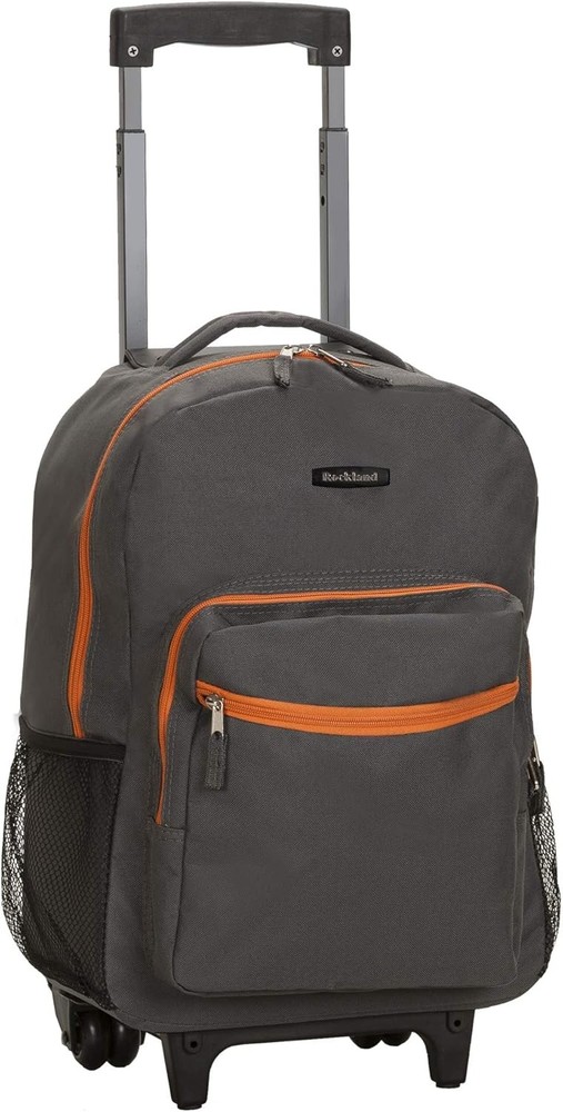 Double Handle Rolling Backpack Black Dot 17