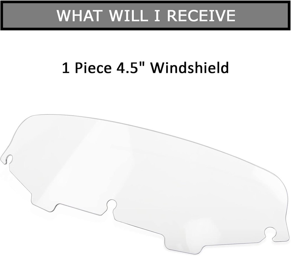 4.5" Wave Windshield Windscreen Wind for Touring 1997-2013 Clear ﻿