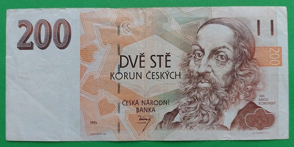 1993 Czech Republic 200 kroner prefix A