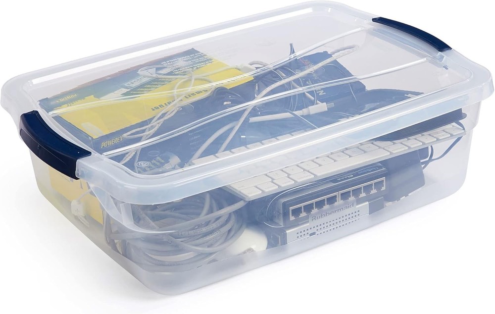 Rubbermaid 17-Quart Clear Storage Bins with Lids, 6-Pack, Stackable, BPA-Free