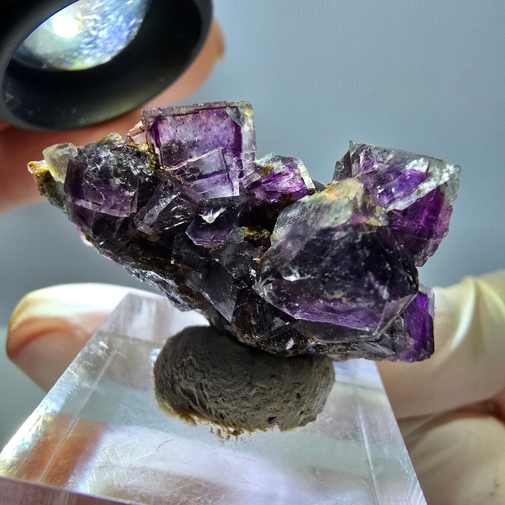 Phantom Fluorite Cube Specimen, purple Okorusu, Namibia 38*24*20mm