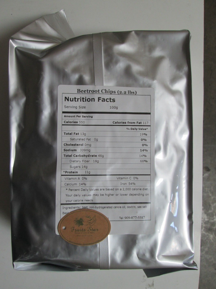 Dried Beetroot Chips, 2.2 lbs / bag-greenbulk