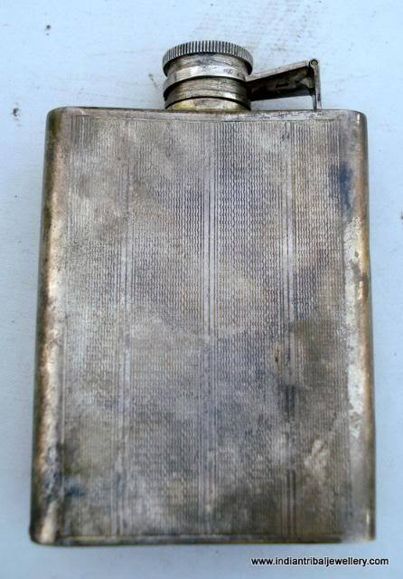 old sterling silver whisky bottle pocket flask wine