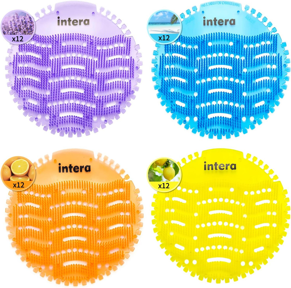 48 PACK Urinal Screen Deodorizer, 3D Wave Anti-Splash Odor Protection Urinal Cak