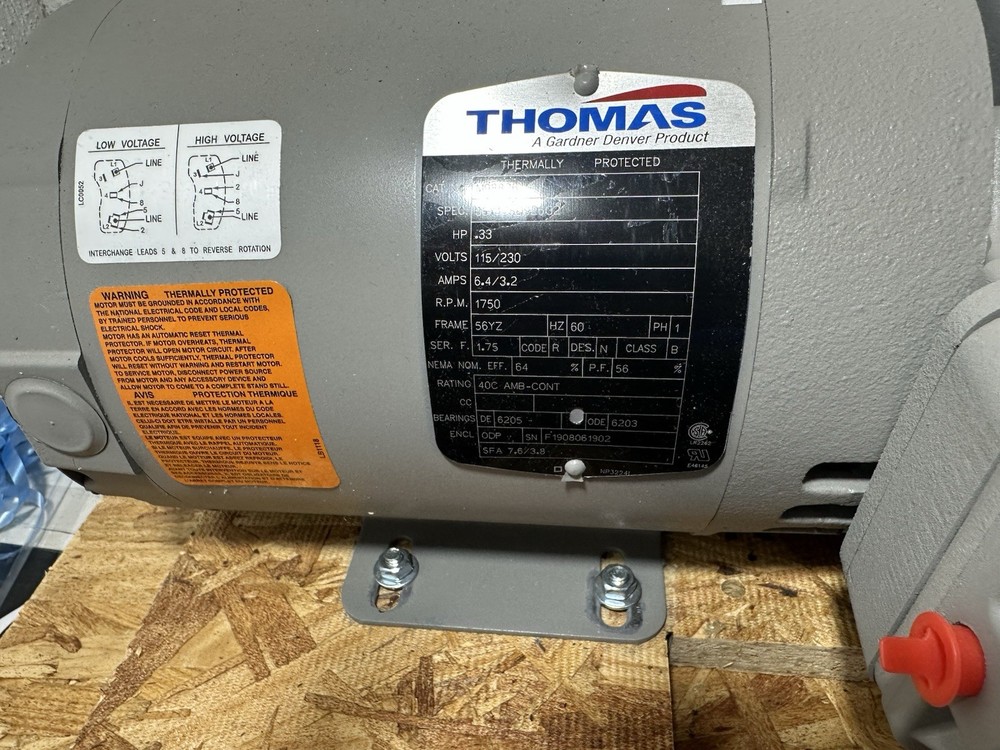 Thomas Oil-Less Piston Air Compressor, Model TA-4172