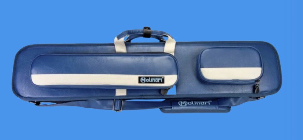 MOLINARI CUE CASE 3x6 SOFT * BLUE / BEIGE