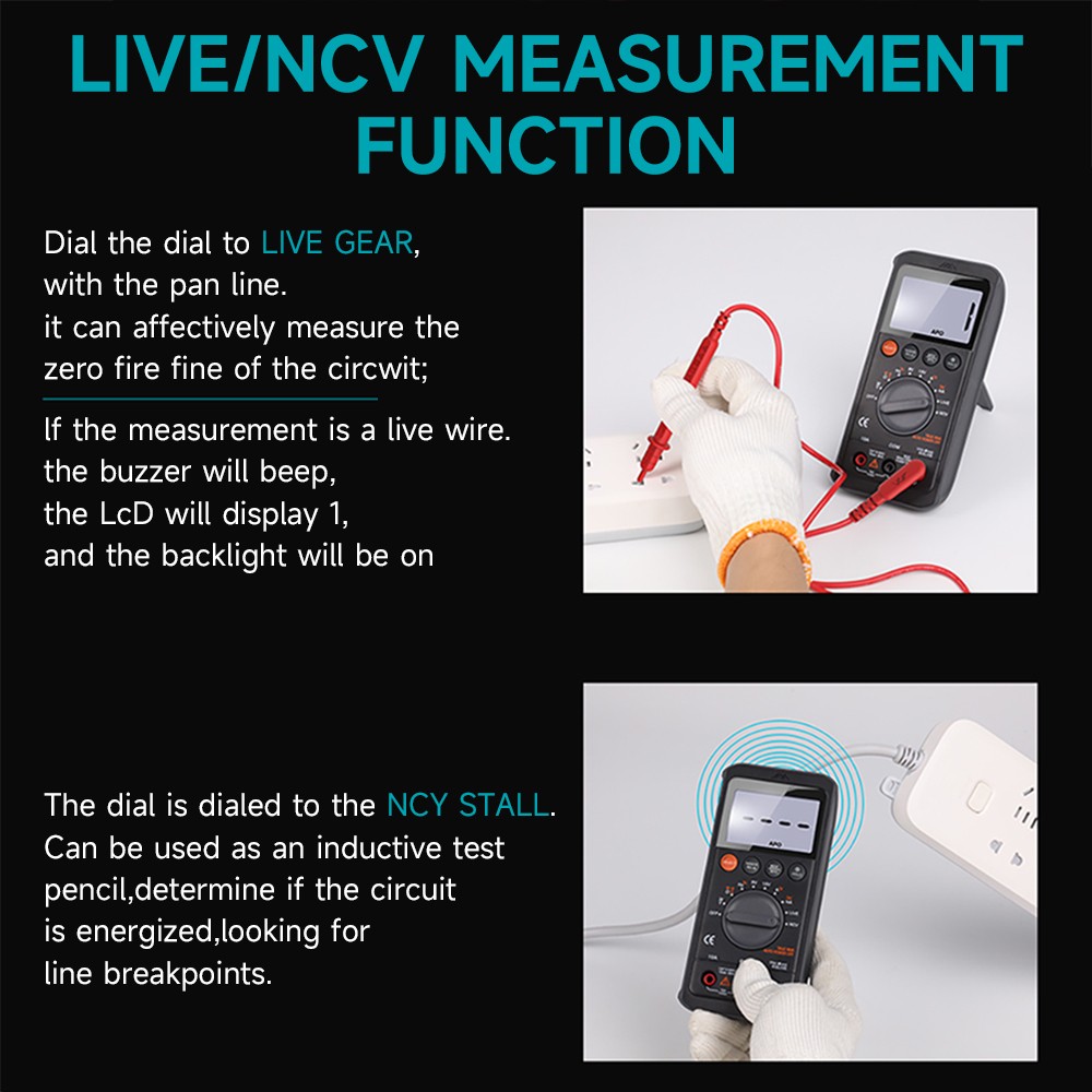 Digital Multimeter Tester with DC/AC Voltmeter; Measures Voltage 6000 Counts