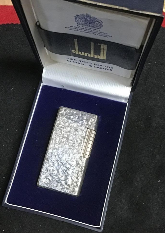 Overhauled Dunhill Rollagas lighter 70 silver with box