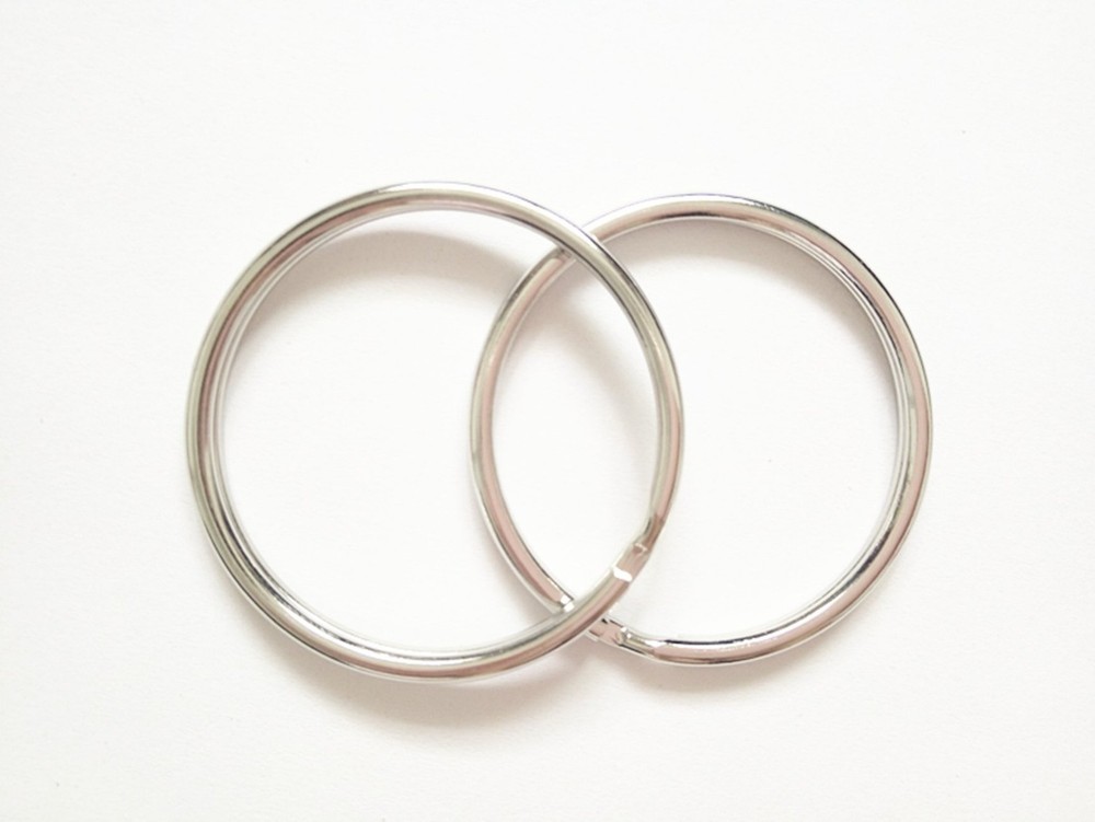 50 Pcs 38mm 1.5" Round Edged Circle Split Key Chain Ring Connector Keyring Ke...
