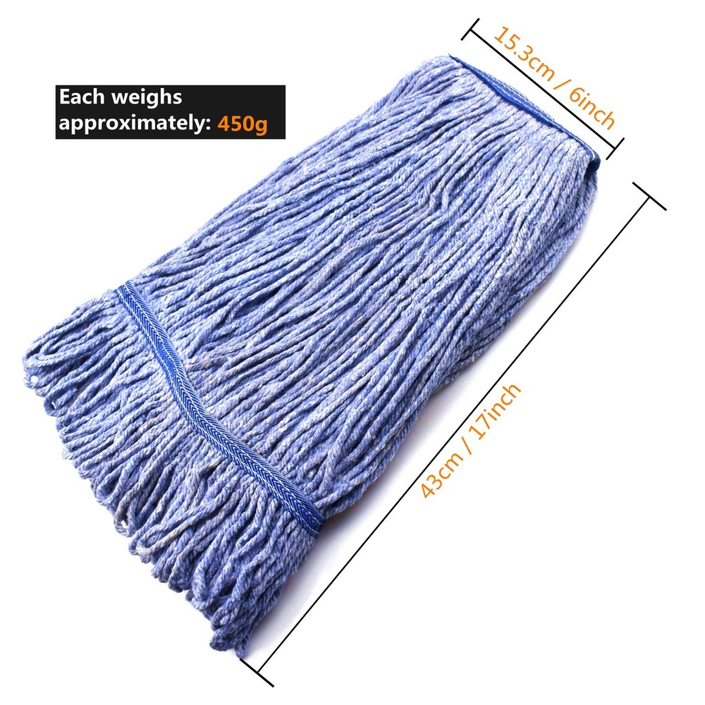 Loop End Mop Refill, Industrial Grade Cotton, Medium 1, Blue