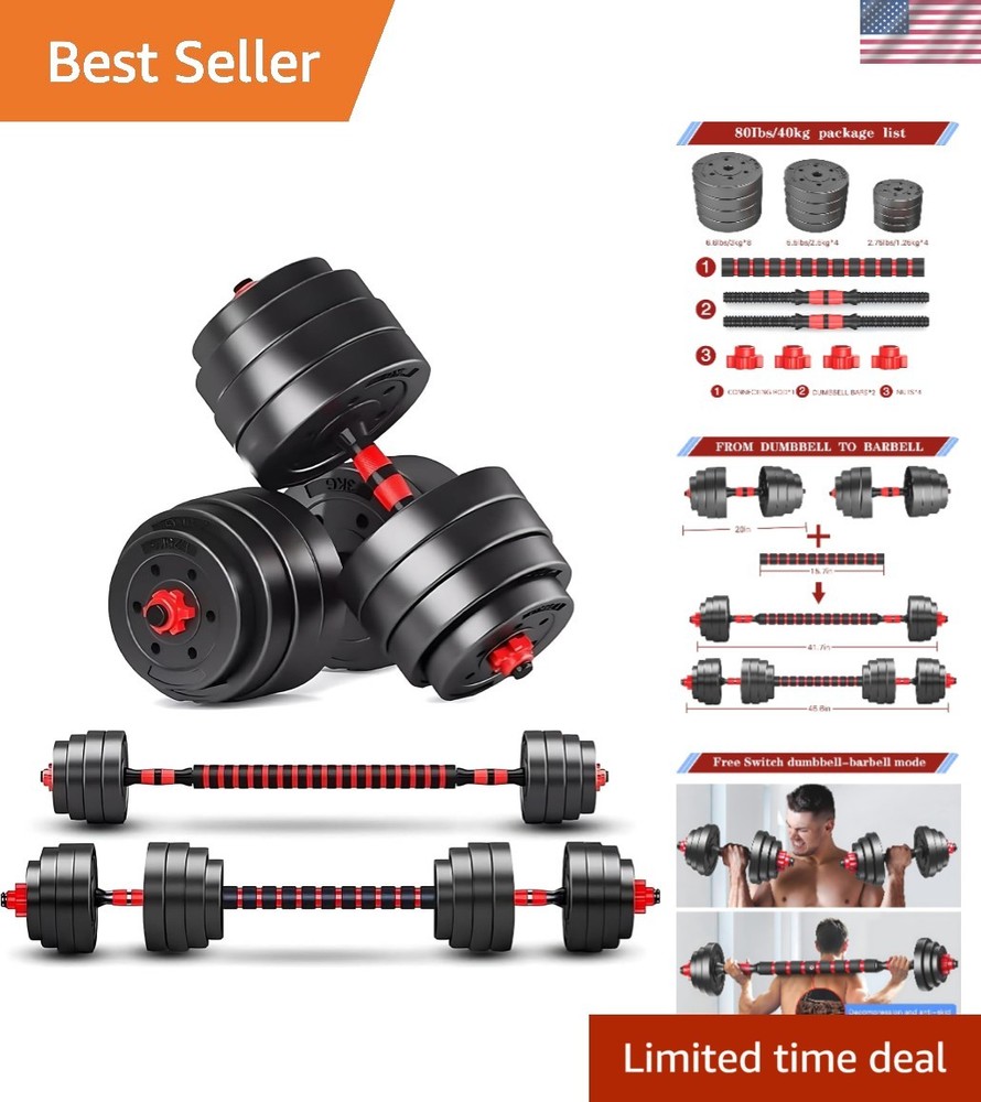 Compact 80lbs Adjustable Dumbbells with Non-Slip Handles for Effective Workouts