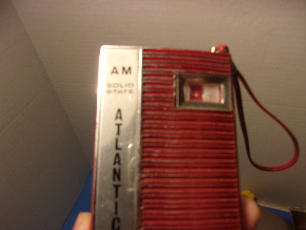 Vintage Red Transistor Handheld Plastic AM Radio Atlantic