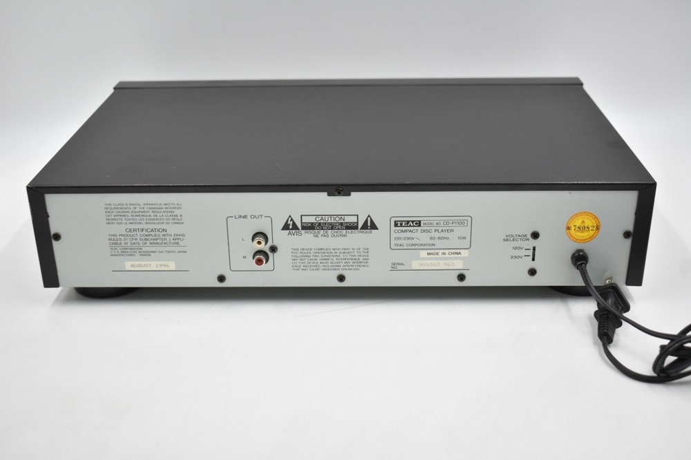 TEAC CD-P1100 CD Player Single Disc Tested Working No Remote