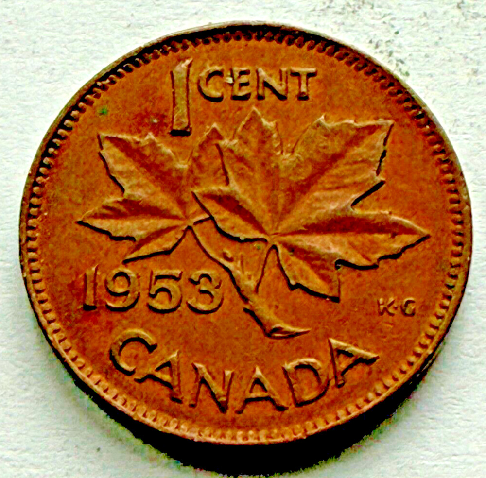 1953 Canada 1 Cent Penny Elizabeth ll