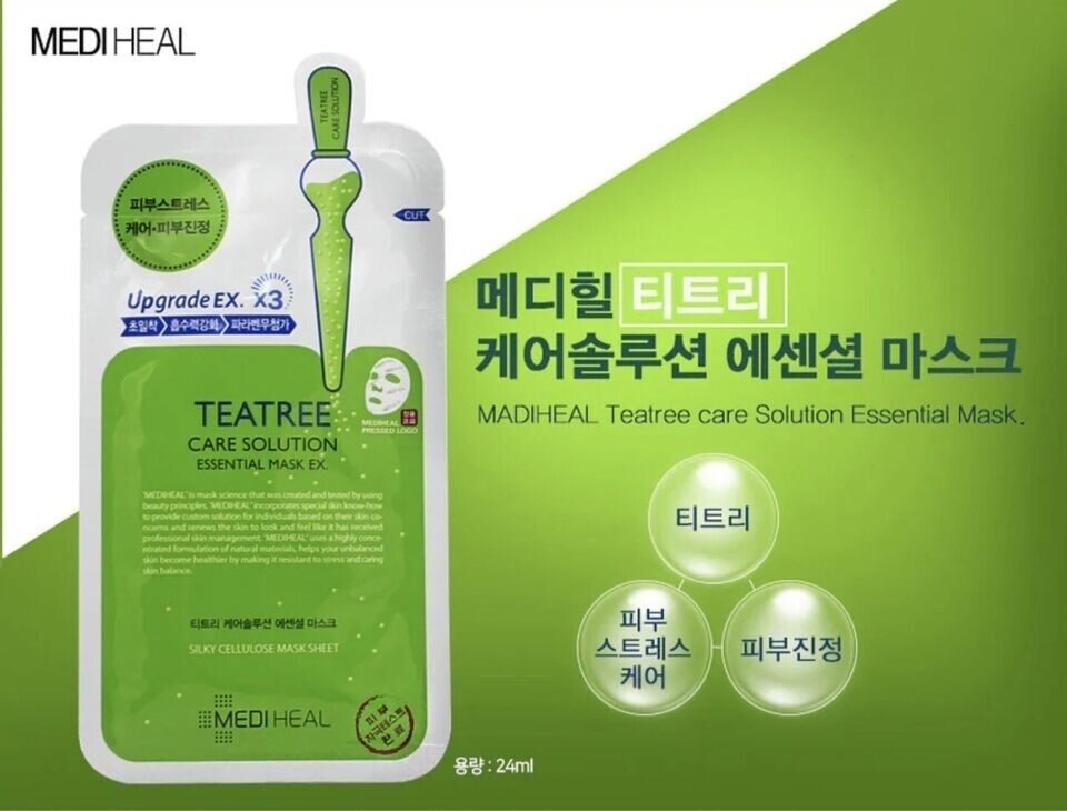 MEDIHEAL Tea Tree Essential Mask 10-Sheets. WITHOUT Box (Exp 2024/02)
