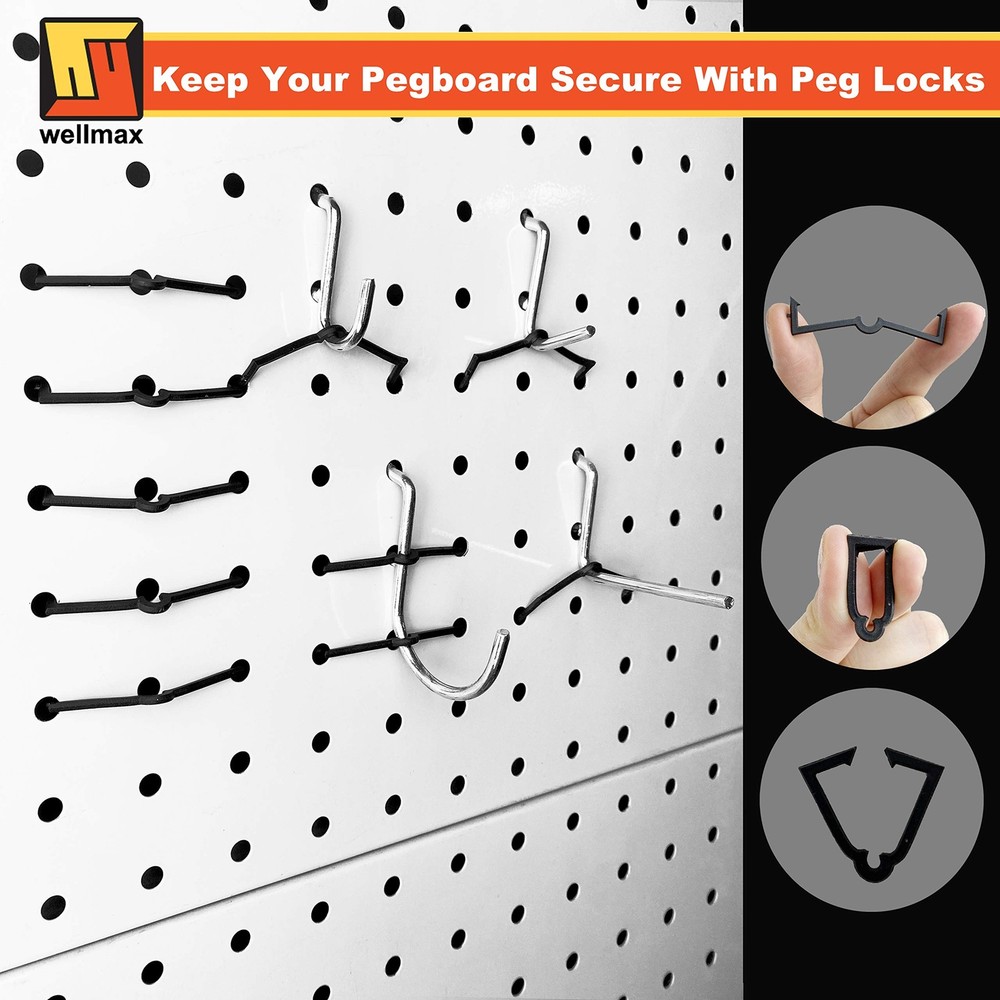 Pegboard Hooks Accessories Assortment 188 PC Heavy Duty Peg Board Hook Set