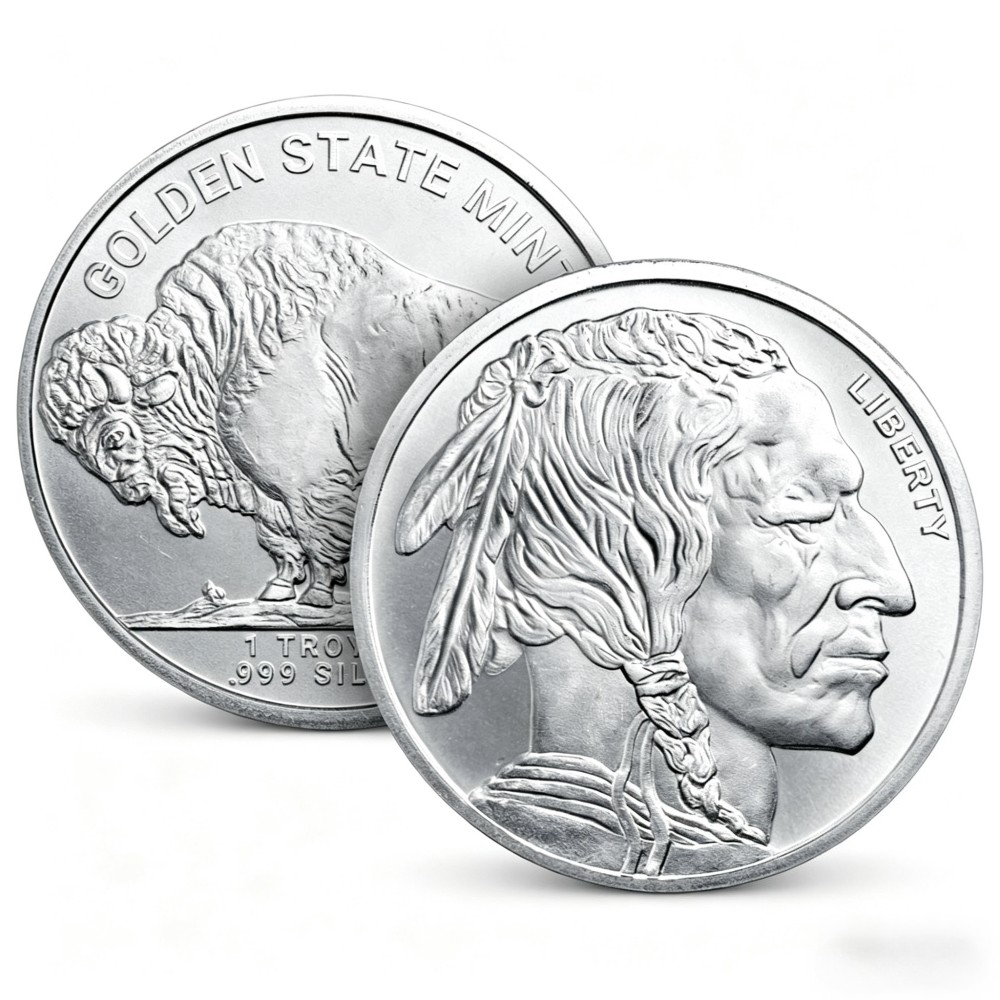 1 ounce Silver surface round - Buffalo -Coating synthesis