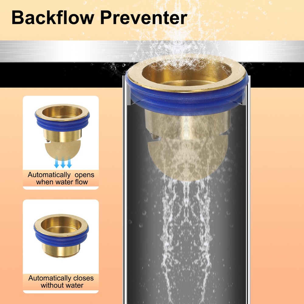 2Pcs Brass Shower Floor Drain Backflow Preventer for Kitchen Silver