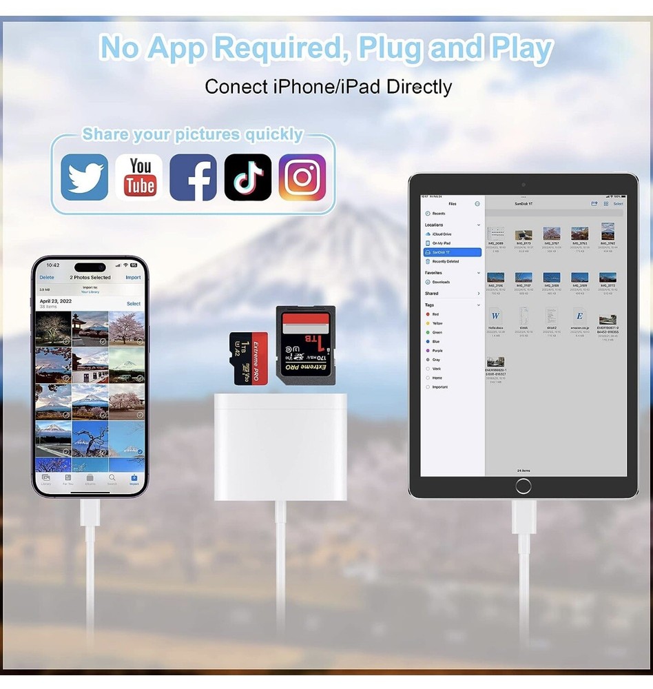 3 in 1 Card Camera Reader and USB Camera Adapter - A0050