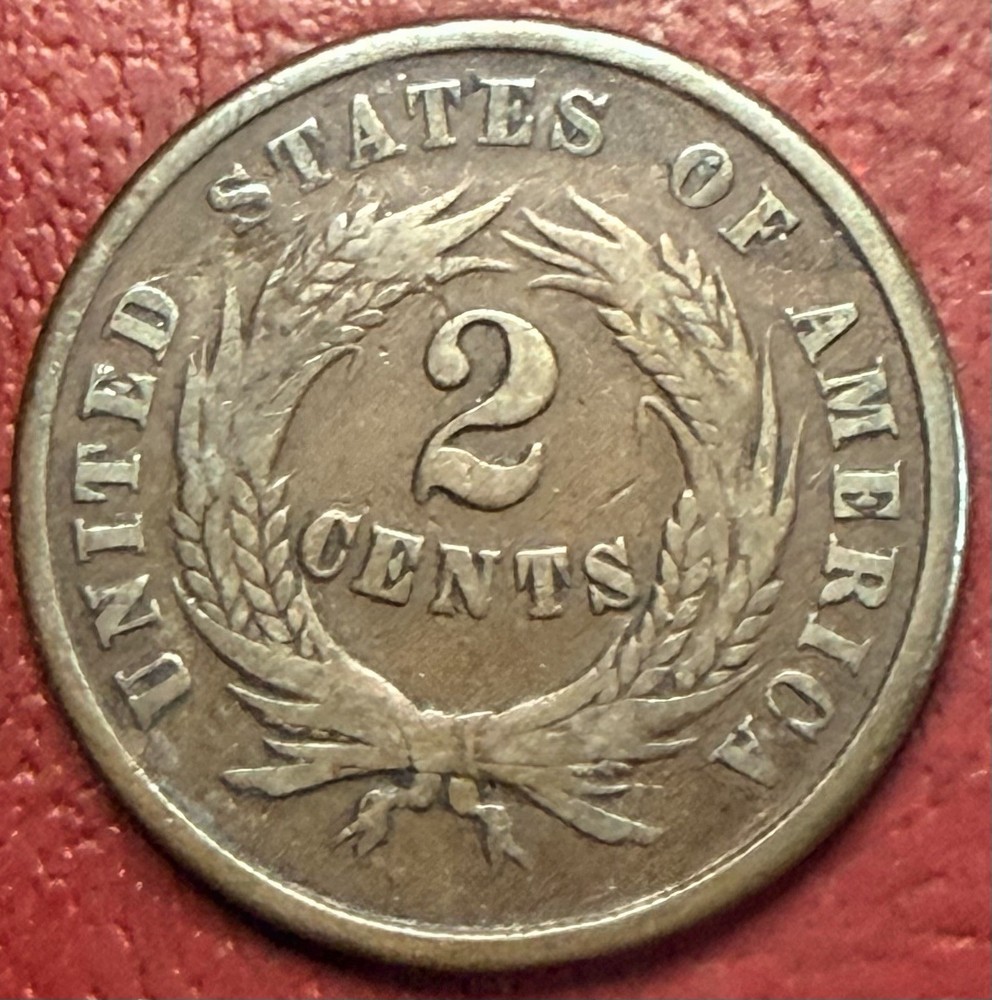 1864 Two Cent Piece. Better Grade. Free Shipping