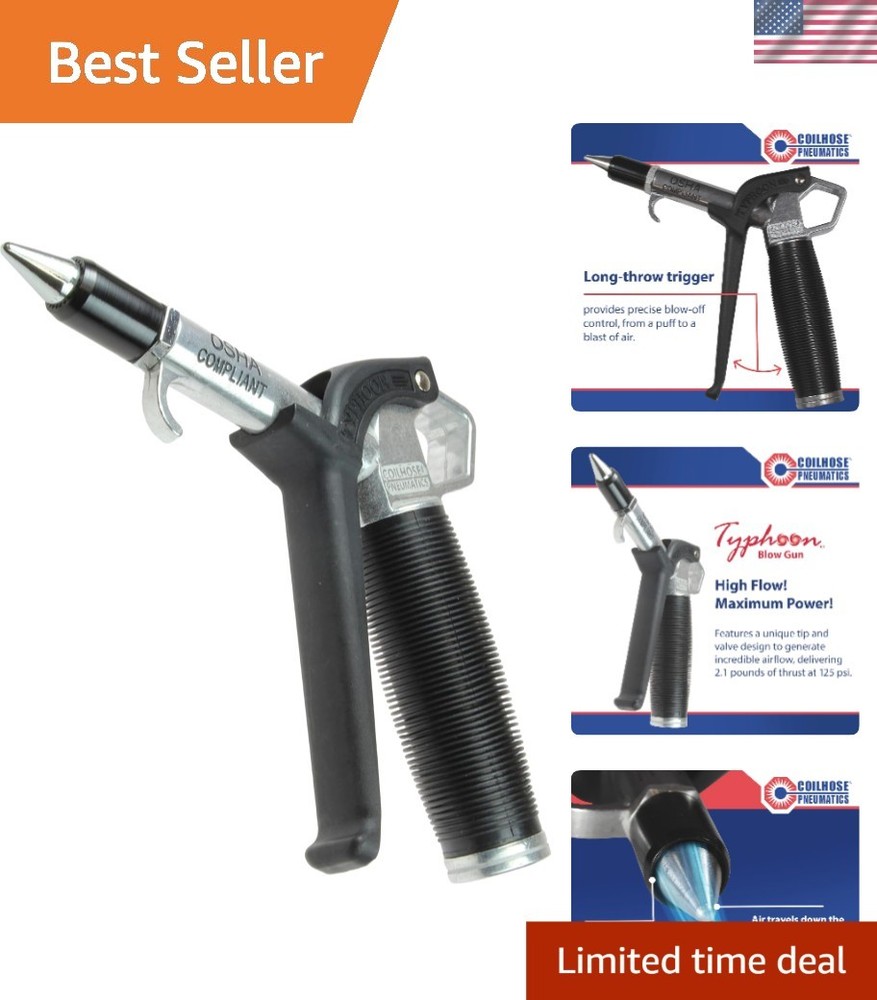 34 CFM Typhoon Hand Powered Blow Gun with Variable Flow for Controlled Blowing