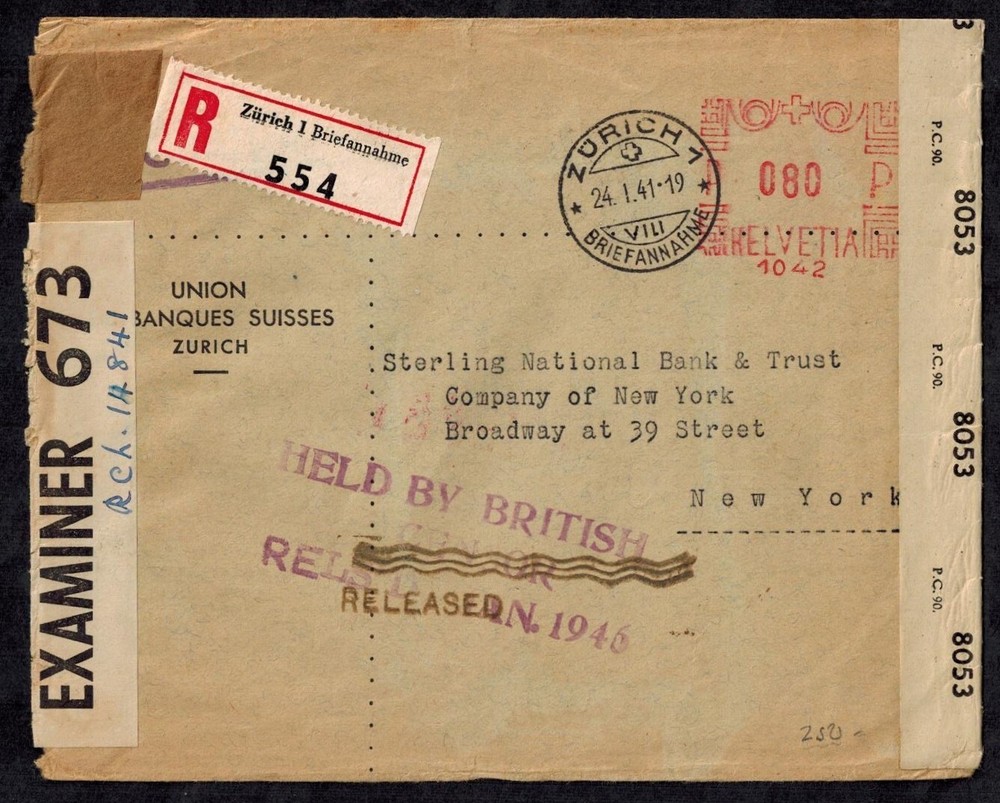 WWII Dual Bermuda Censor Cover & Seized, Held By British Censor