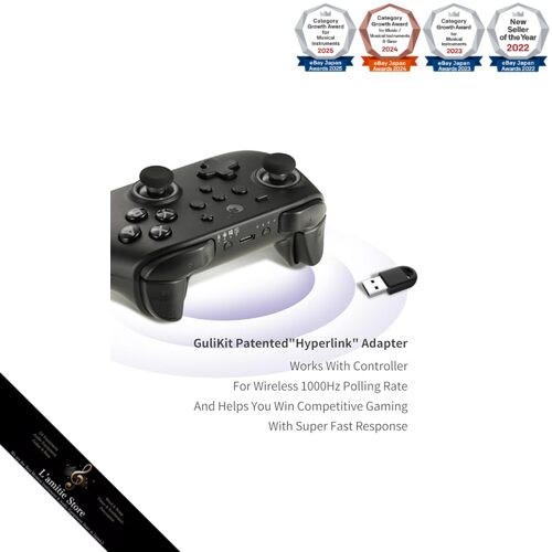 GuliKit KK3 PRO Wireless Controller Black Compatible with PC/Switch/Android/iOS