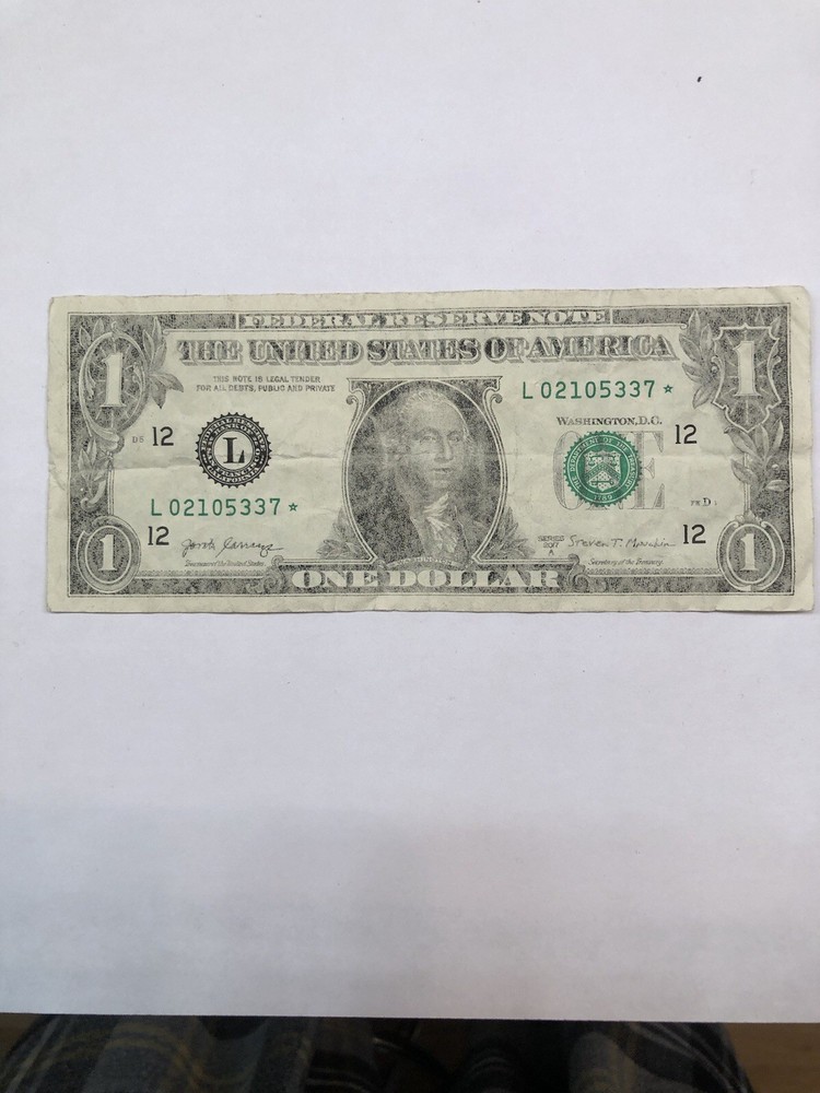 Insufficient Ink Error 2017 $1 Dollar Replacement Star Notr