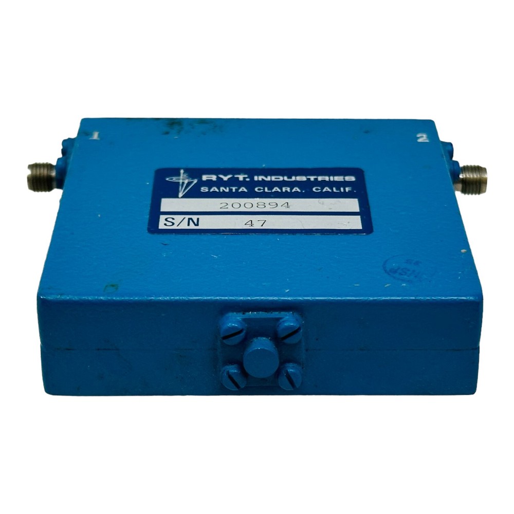 RYT INDUSTRIES MODEL 200894 MICROWAVE ISOLATOR USED