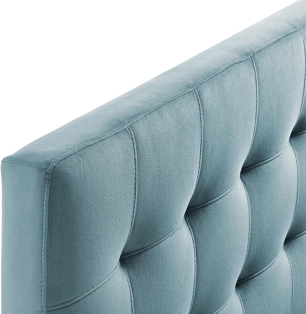 Modway Lily Biscuit Tufted Full Performance Velvet Headboard, Light Blue