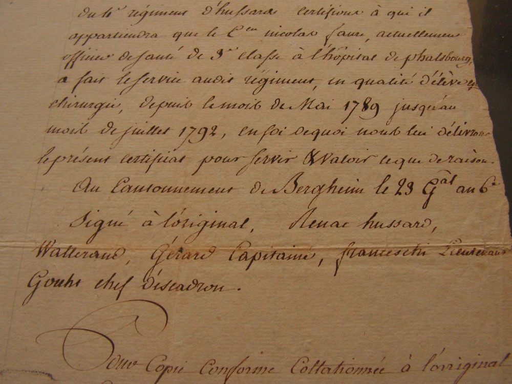 Document Regiment Hussar 1792, Ref 6000