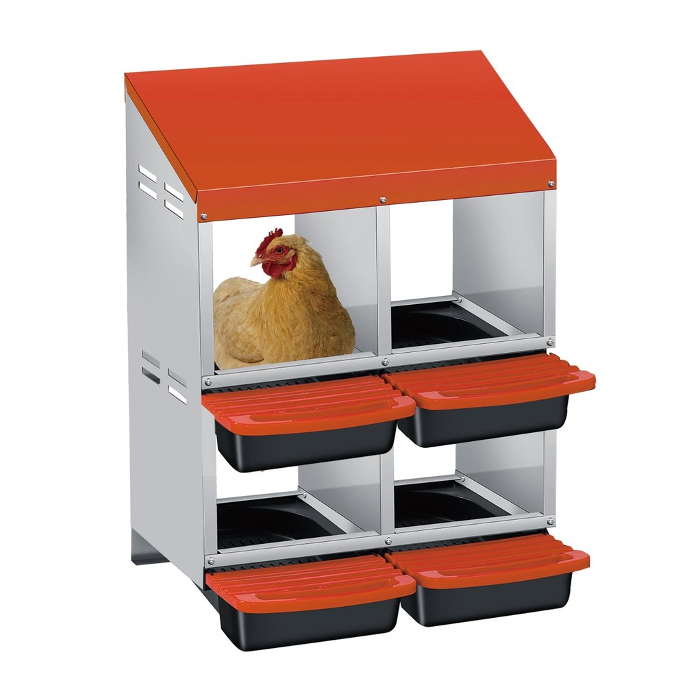 Chicken Nesting Box 4-Compartment Egg Laying Box Heavy-Duty Easy Egg Collection