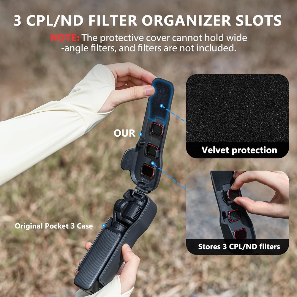 For DJI Osmo Pocket 3 Hard Protective Case Shockproof Handheld Cover with Strap