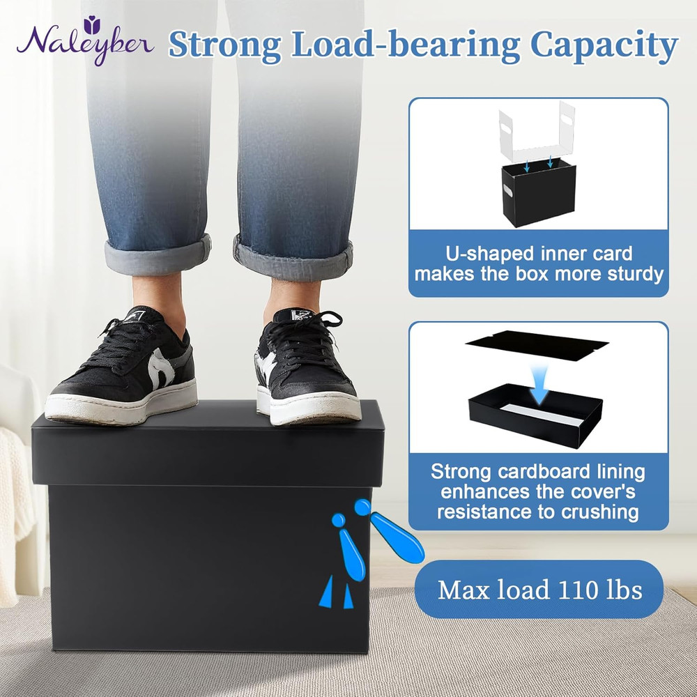 File Organizer Box with Lid & Handle, Thickened Cardboard Hanging File Folder...