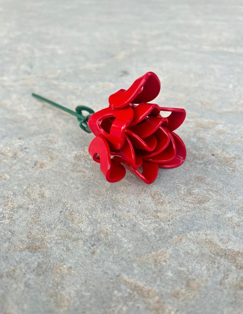 Welded metal rose