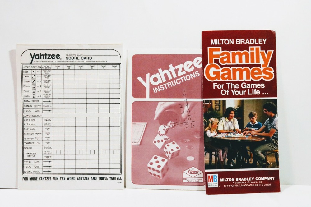 1982 Yahtzee Game