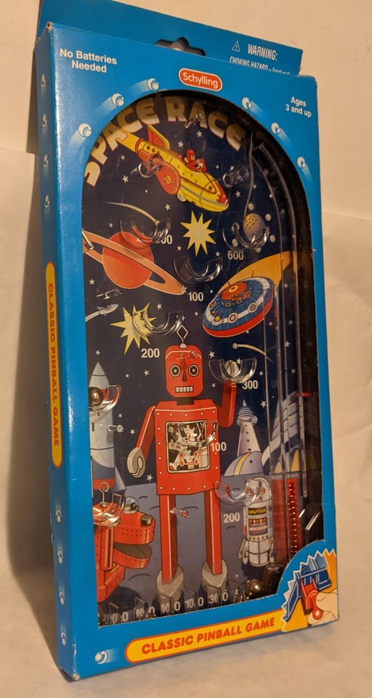 Cool Retro Space Race Table Top Pinball Game in Original Box - Never Opened