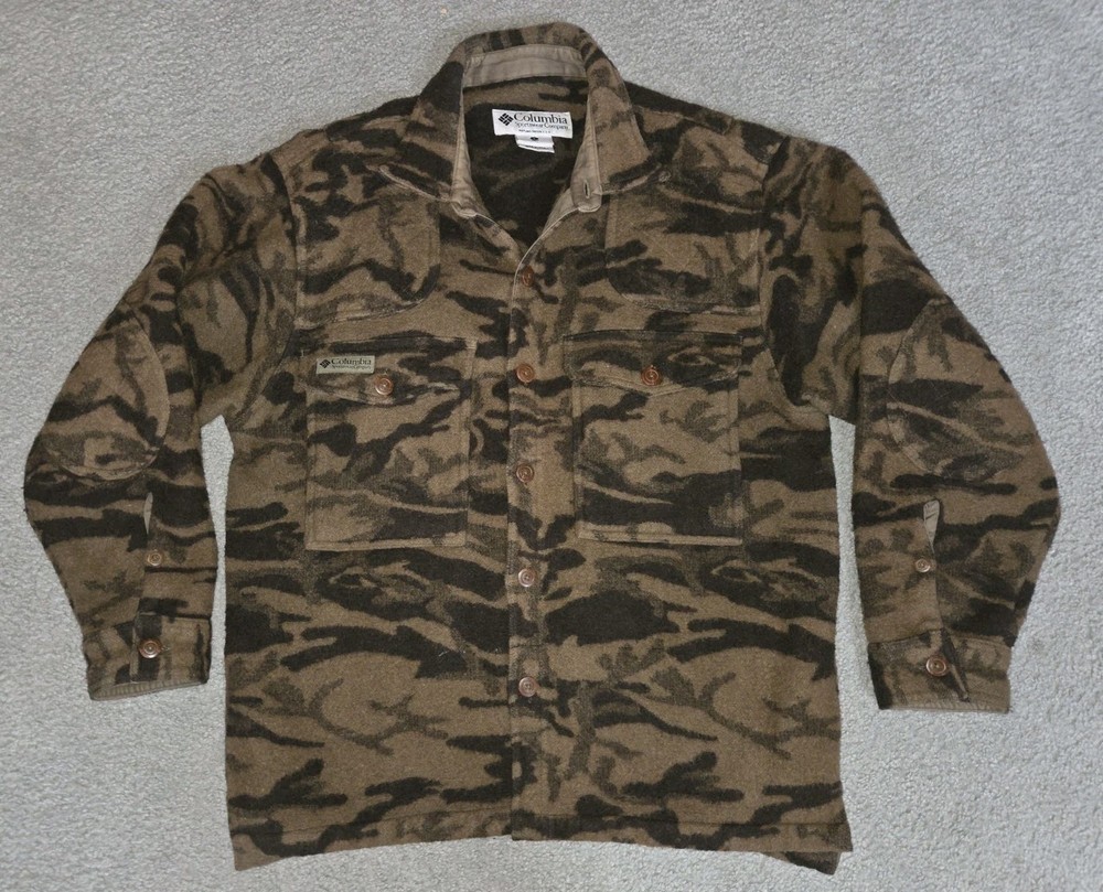 Columbia Gallatin Range Wool Blend Jacket Outfitter Camo Size Large