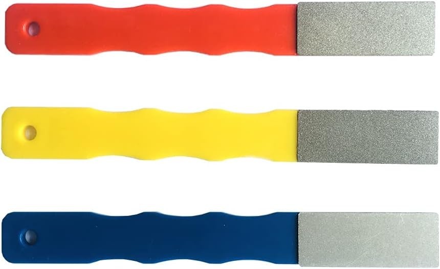 Diamond 3 Grit Hand File Sharpener Set in Red, Yellow & Blue - Precision Tools